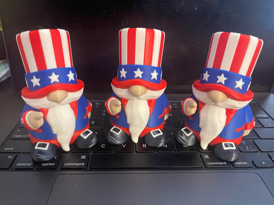 Single Patriotic Flat-hat Gnome – Uncle Sam 4th of July Figurine